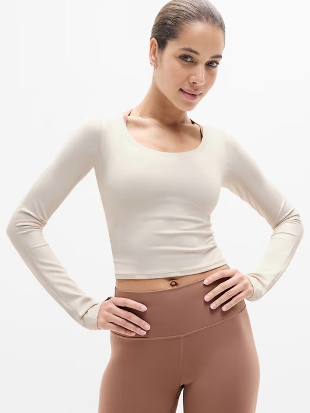 Athleta Transcend Contrast Stitch Top